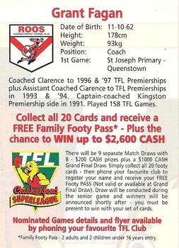 1998 Chickenfeed Superleague TFL #2 Grant Fagan Back